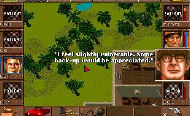 A screenshot from Jagged Alliance with a fitting quote about wanting support.